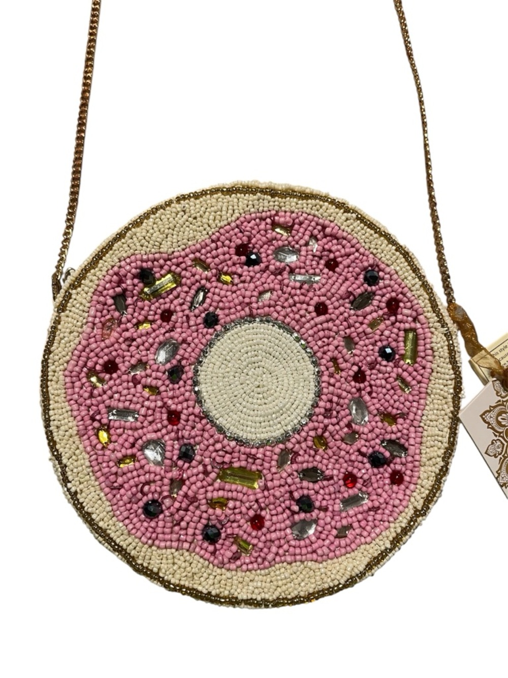 Pink Donut Beaded Crossbody Bag - Picture 2 of 5